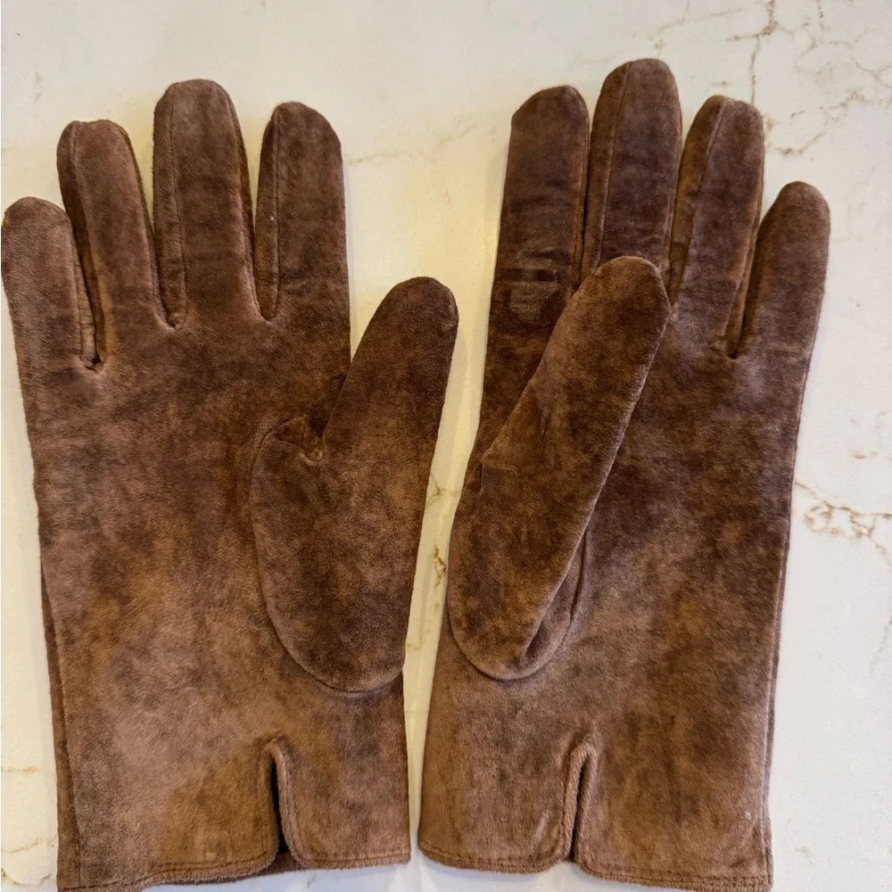 Vintage Leather Suede Women's Driving Glove Classic Elegance / LG